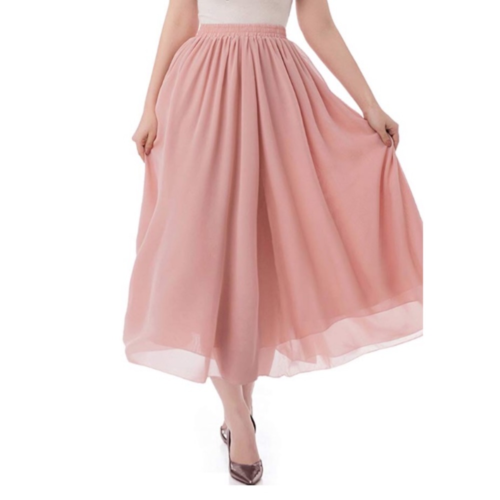 Blush Chiffon Skirt